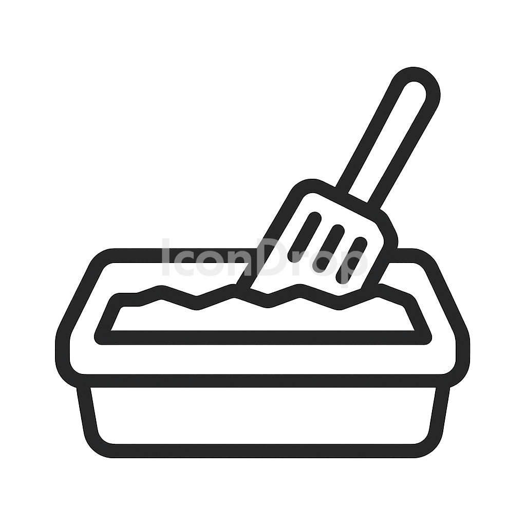 Cat Litter Box Icon Outline