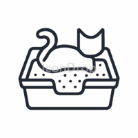 猫のトイレ(砂)のアイコン(アウトライン)