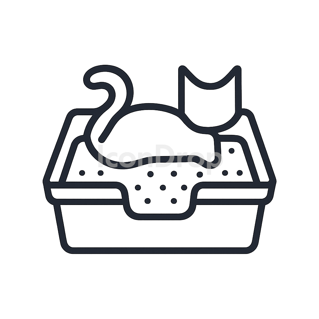 Cat Litter Icon Outline