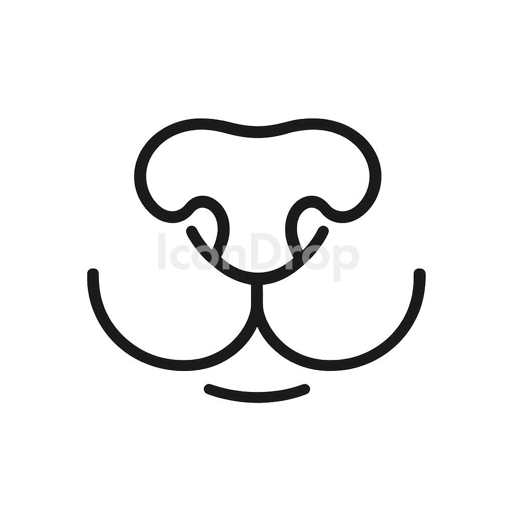 猫の鼻のアイコン アウトライン