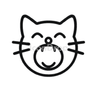 口を開けた猫のアイコン(アウトライン)