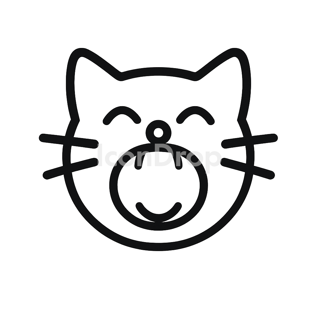 Cat Open Mouth Icon Outline
