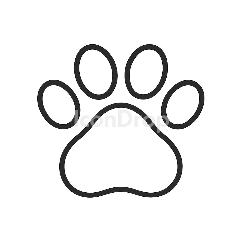 Cat Paw Icon Outline