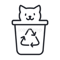 Cat Recycle Bin Icon Outline