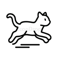 走っている猫のアイコン(アウトライン)