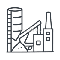 セメント工場のアイコン(アウトライン)