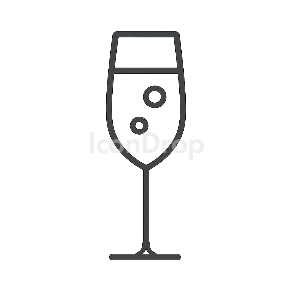 Champagne Glass Icon Outline