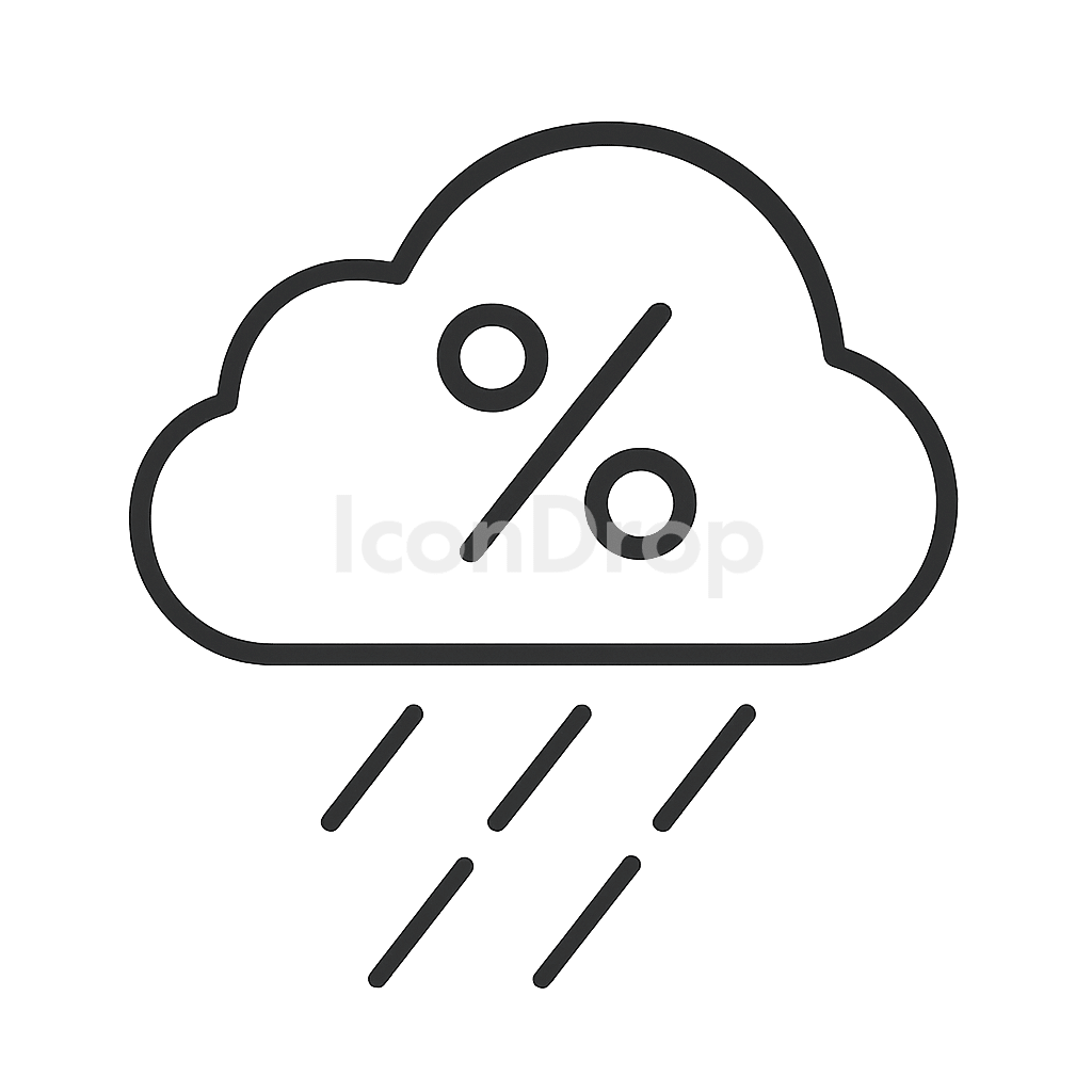 Chance Of Rain Icon Outline