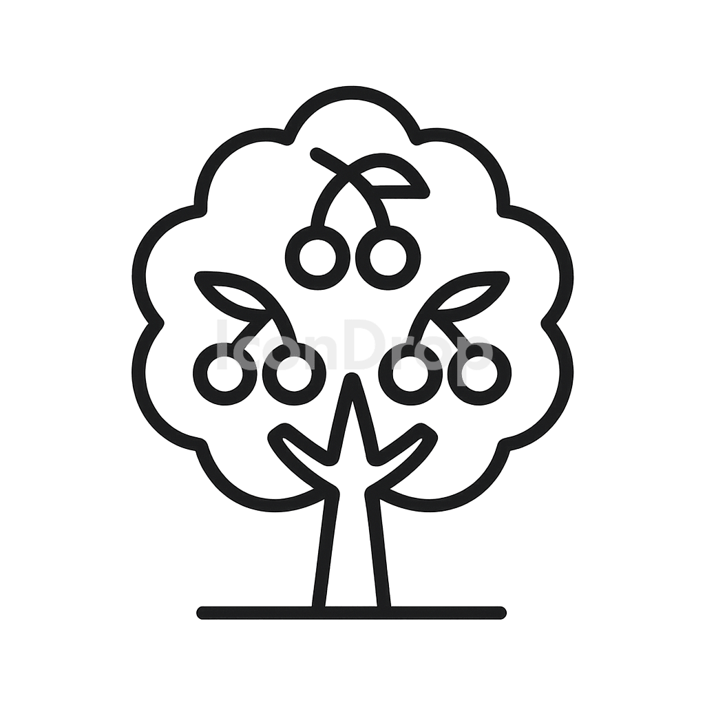 Cherrytree Icon Outline