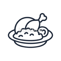 Chicken Rice Icon Outline
