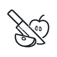 Chop Fruit Icon Outline