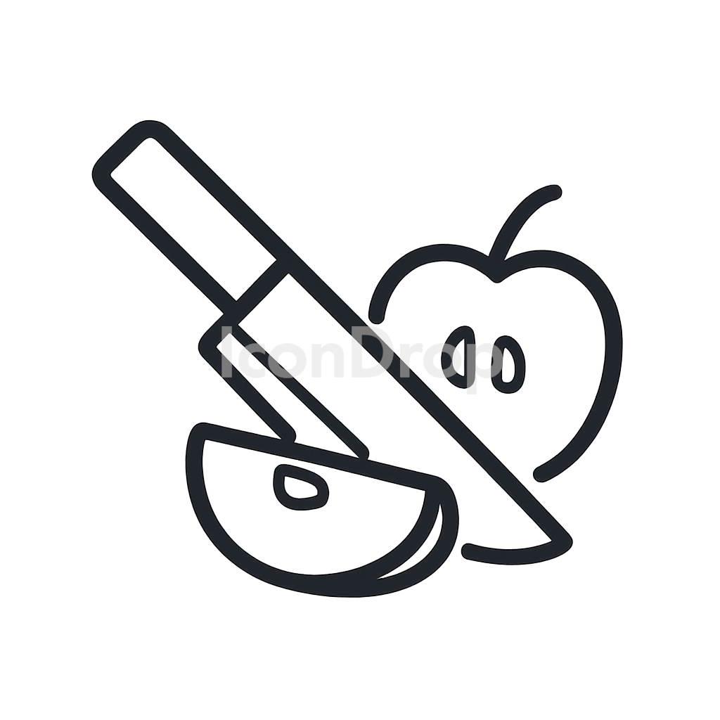 Chop Fruit Icon Outline