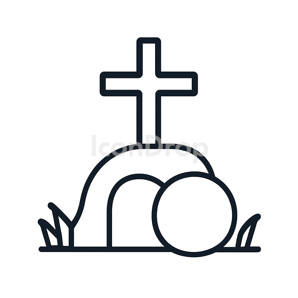 キリスト教のイースターアイコン アウトライン