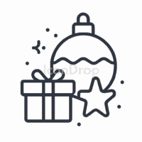 Christmas And New Year Icon Outline