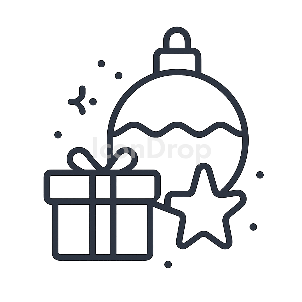 Christmas And New Year Icon Outline
