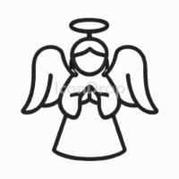 Christmas Angel Icon Outline