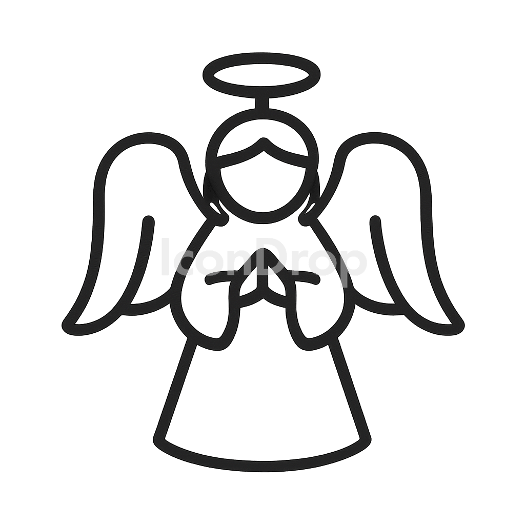 Christmas Angel Icon Outline