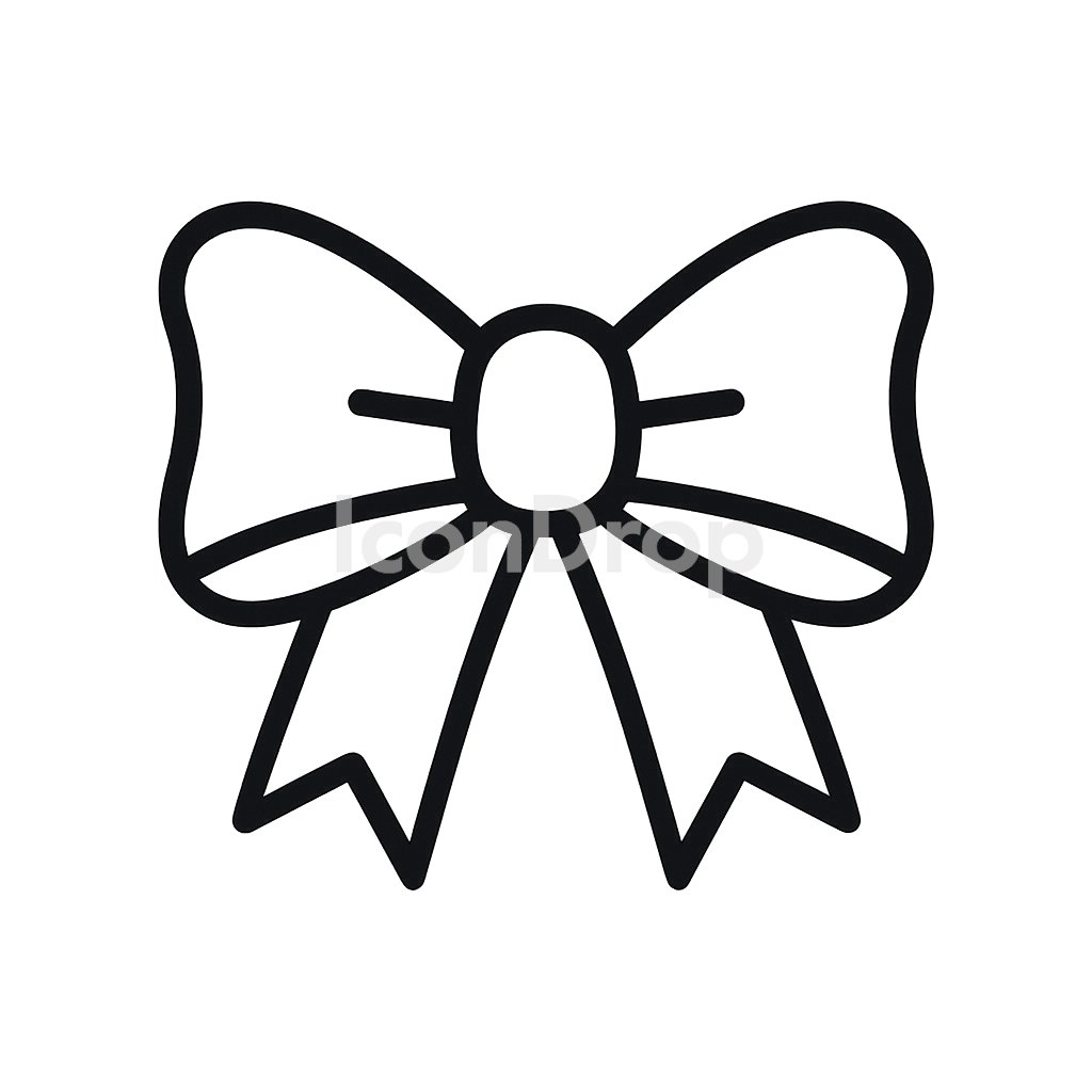 Christmas Bow Icon Outline