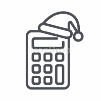 Christmas Calculator App Icon Outline