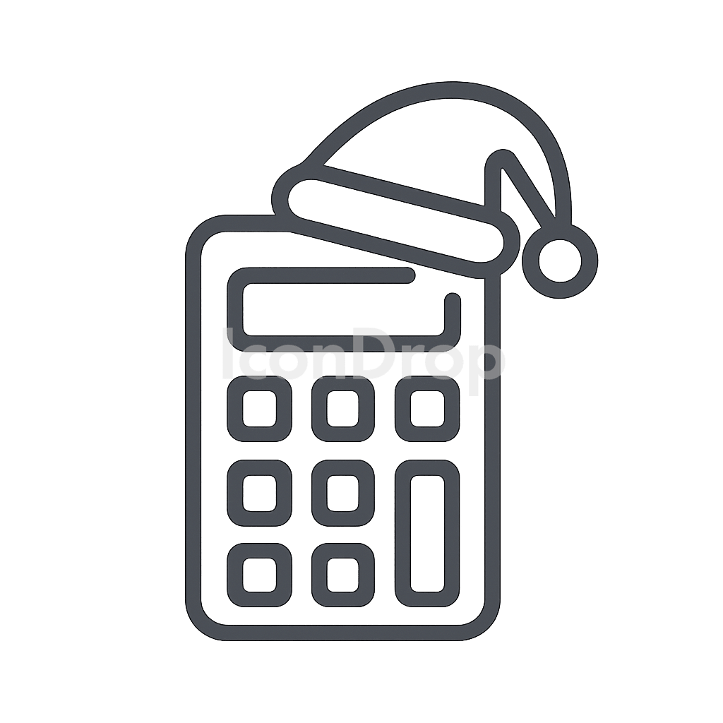 Christmas Calculator App Icon Outline