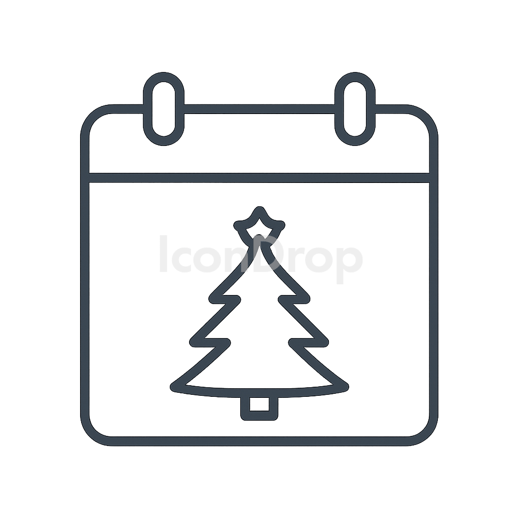 Christmas Calendar App Icon Outline