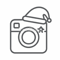Christmas Camera App Icon Outline