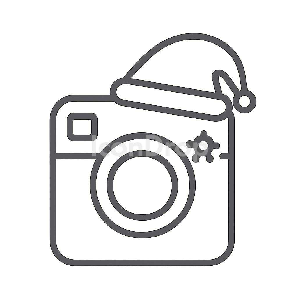 Christmas Camera App Icon Outline