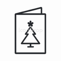 Christmas Card Icon Outline