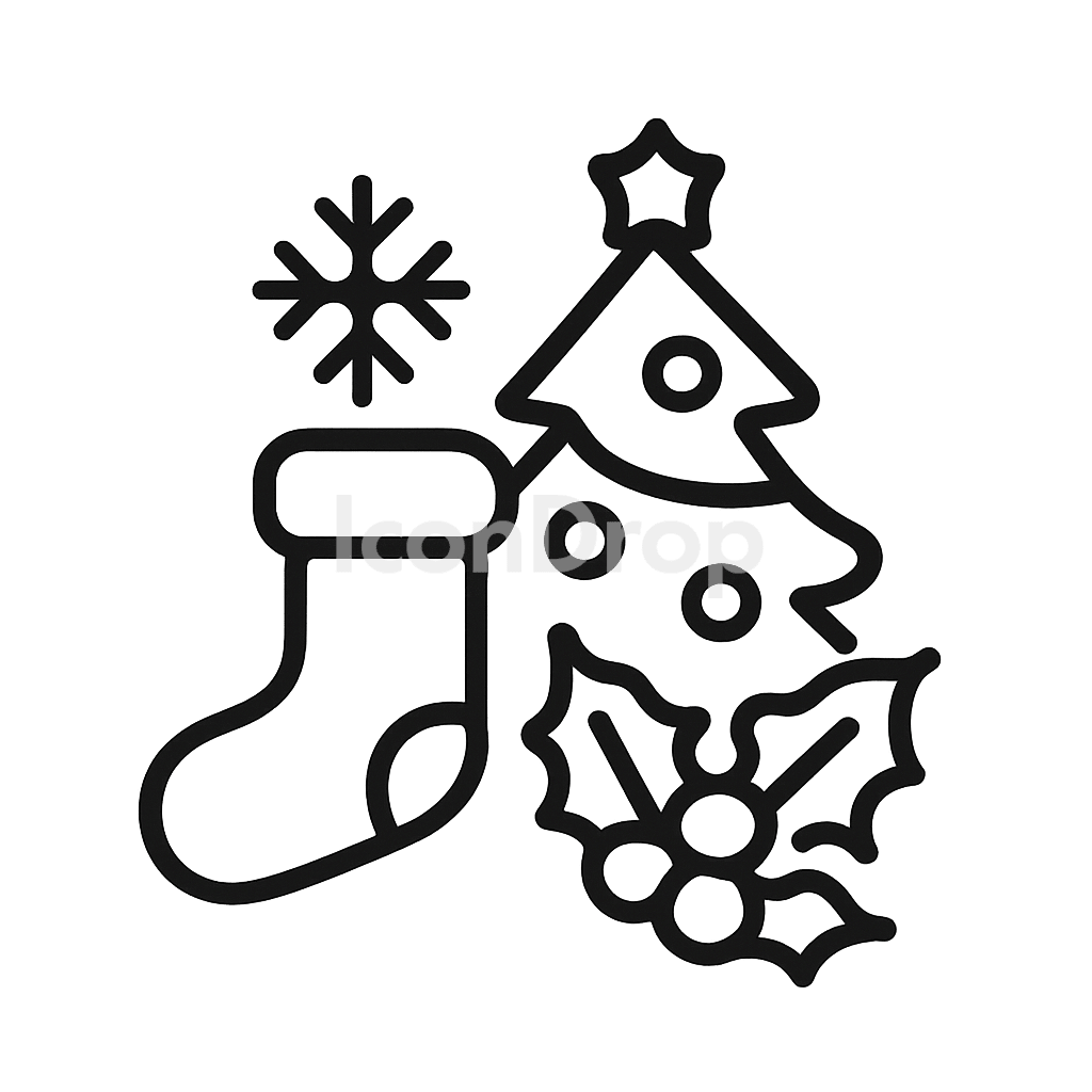Christmas Elements Icon Outline