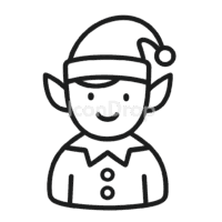 Christmas Elf Icon Outline