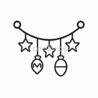 Christmas Garland Icon Outline