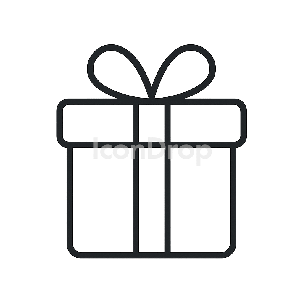 クリスマスギフトボックスのアイコン アウトライン