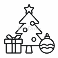 Christmas Holiday Icon Outline