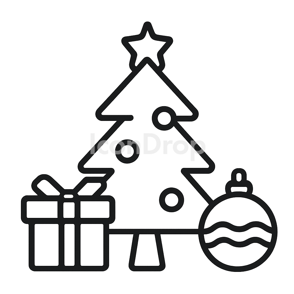 Christmas Holiday Icon Outline