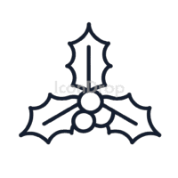 Christmas Holly Icon Outline