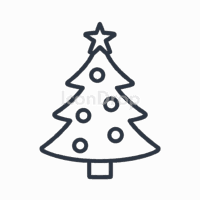 Christmas Icon Aesthetic Outline