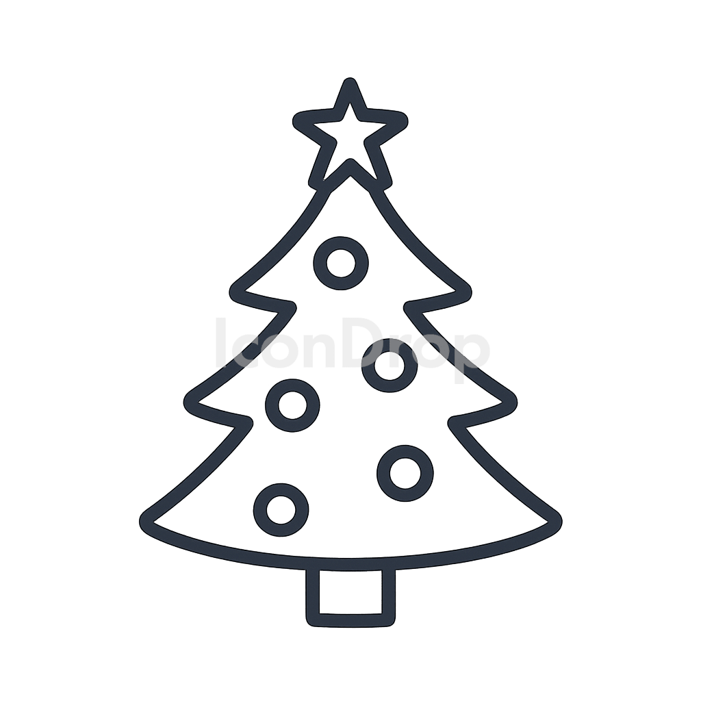 Christmas Icon Aesthetic Outline