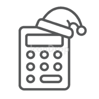 クリスマス電卓のアイコン（アウトライン）