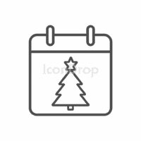 Christmas Icon Calendar Outline