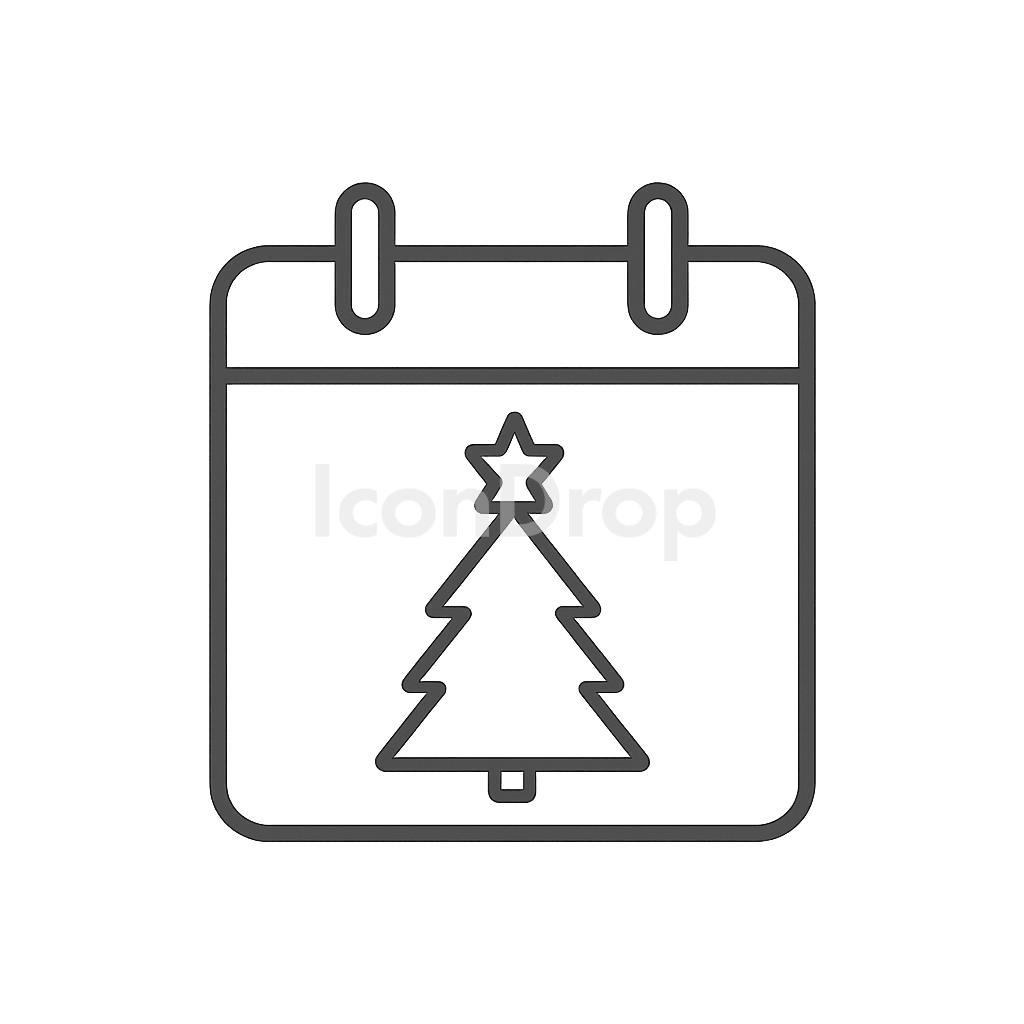 Christmas Icon Calendar Outline