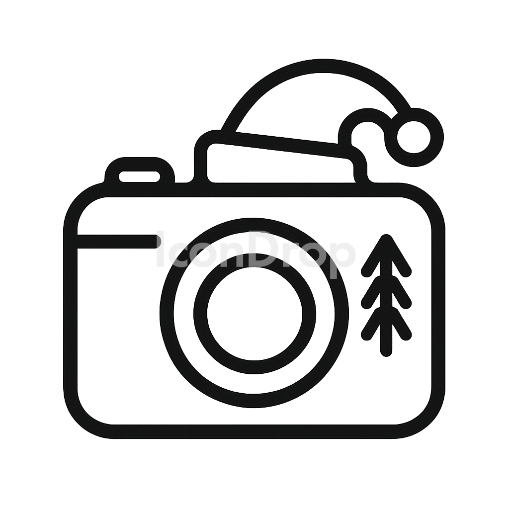 Christmas Icon Camera Outline