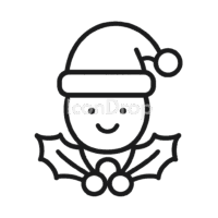 Christmas Icon Cartoon Outline
