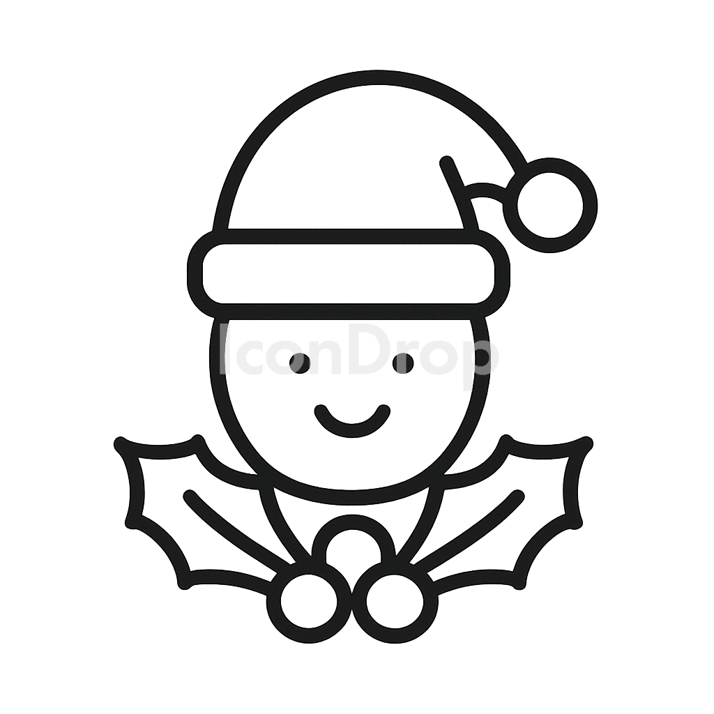 Christmas Icon Cartoon Outline