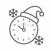 Christmas Icon Clock Outline