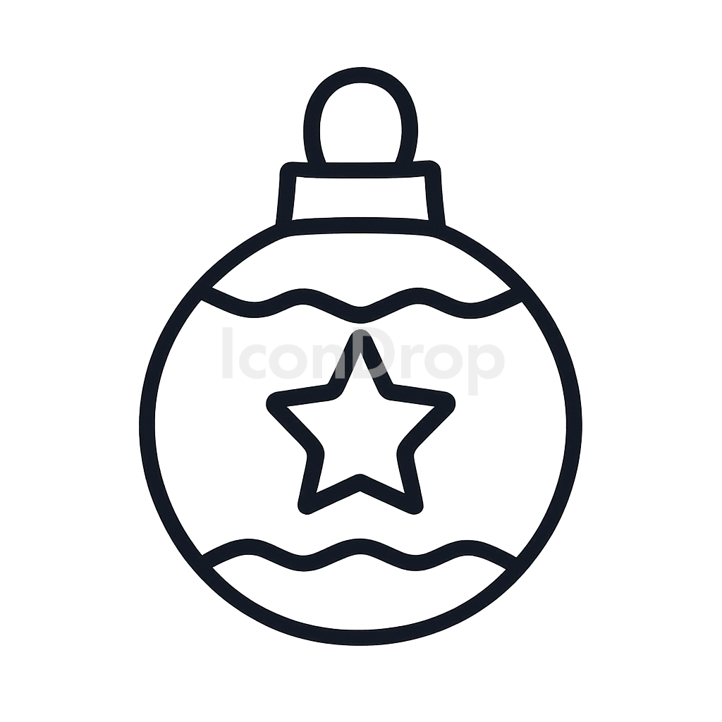 Christmas Icon Decoration Outline