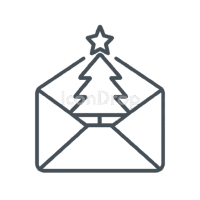 Christmas Icon Email Outline