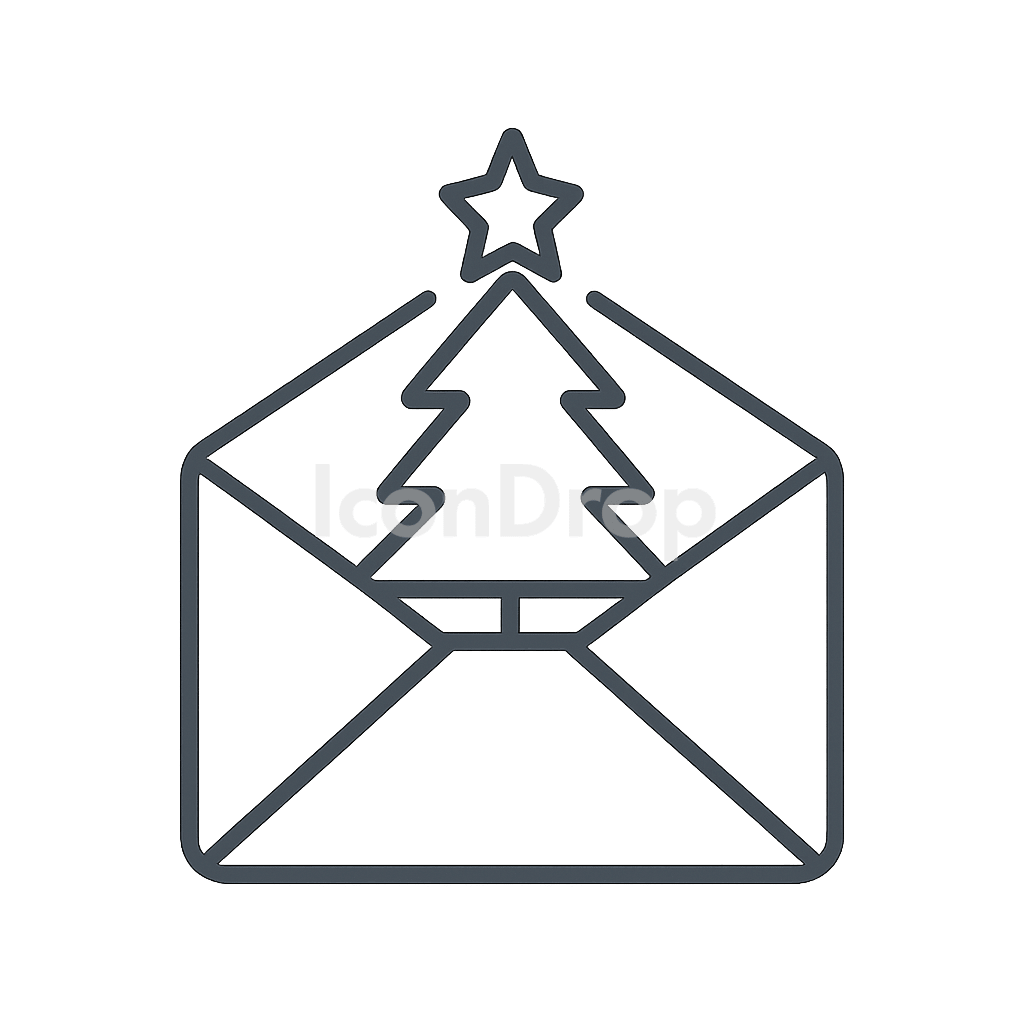 Christmas Icon Email Outline