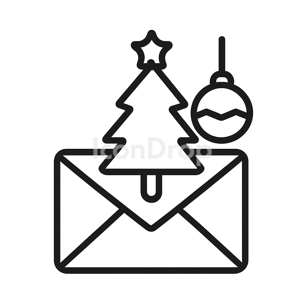 Christmas Icon For Email Signature Outline