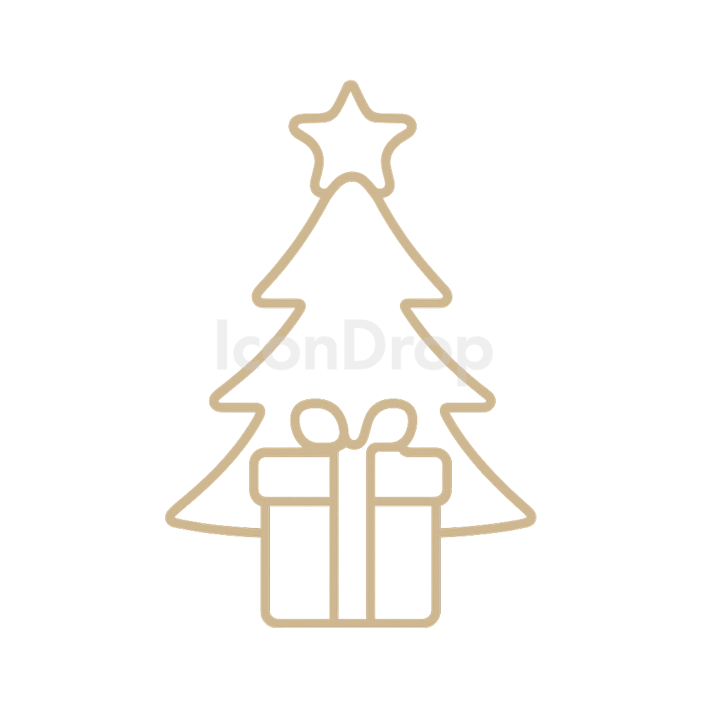 金色のクリスマスアイコン アウトライン