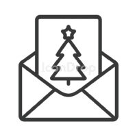 Christmas Icon Mail Outline